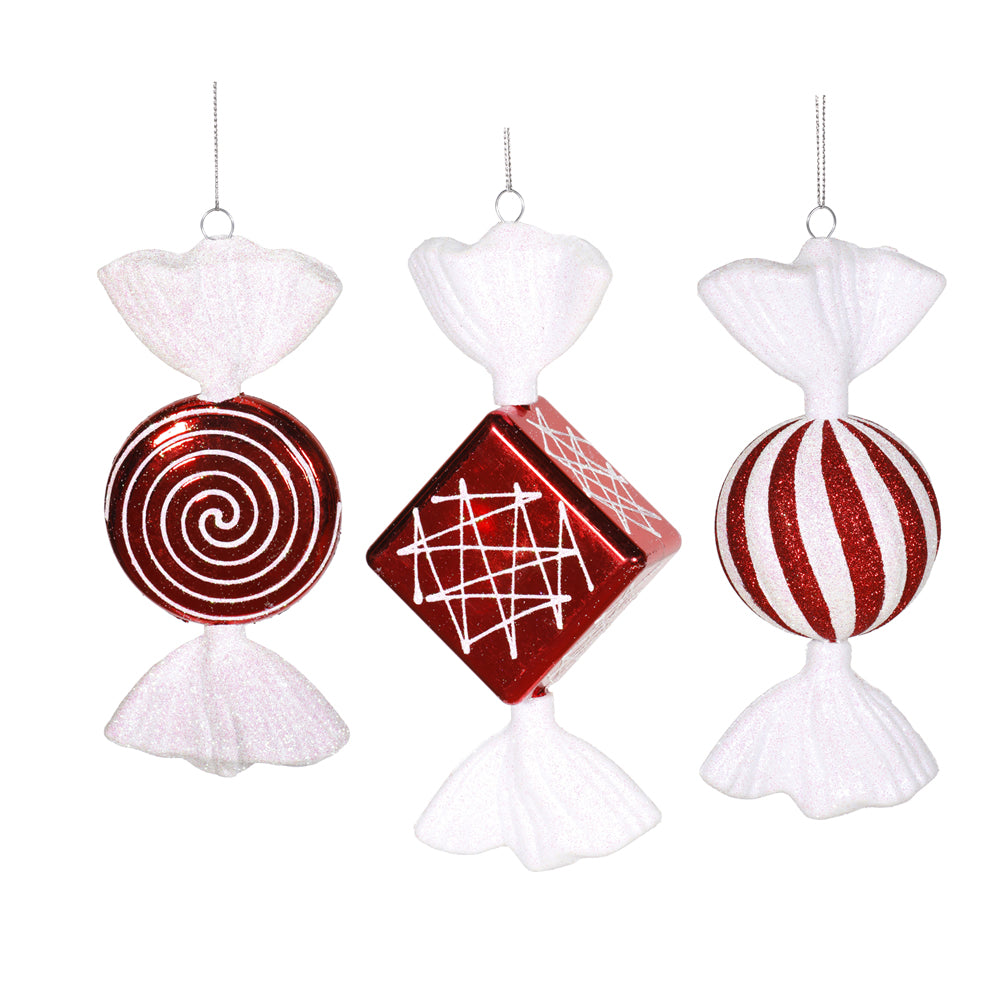 Vickerman 8 in. Red-White Candy Candy Christmas Ornament