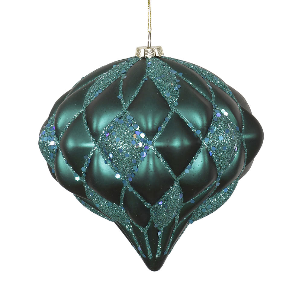 Vickerman 5.7 in. Emerald Matte Glitter Onion Christmas Ornament