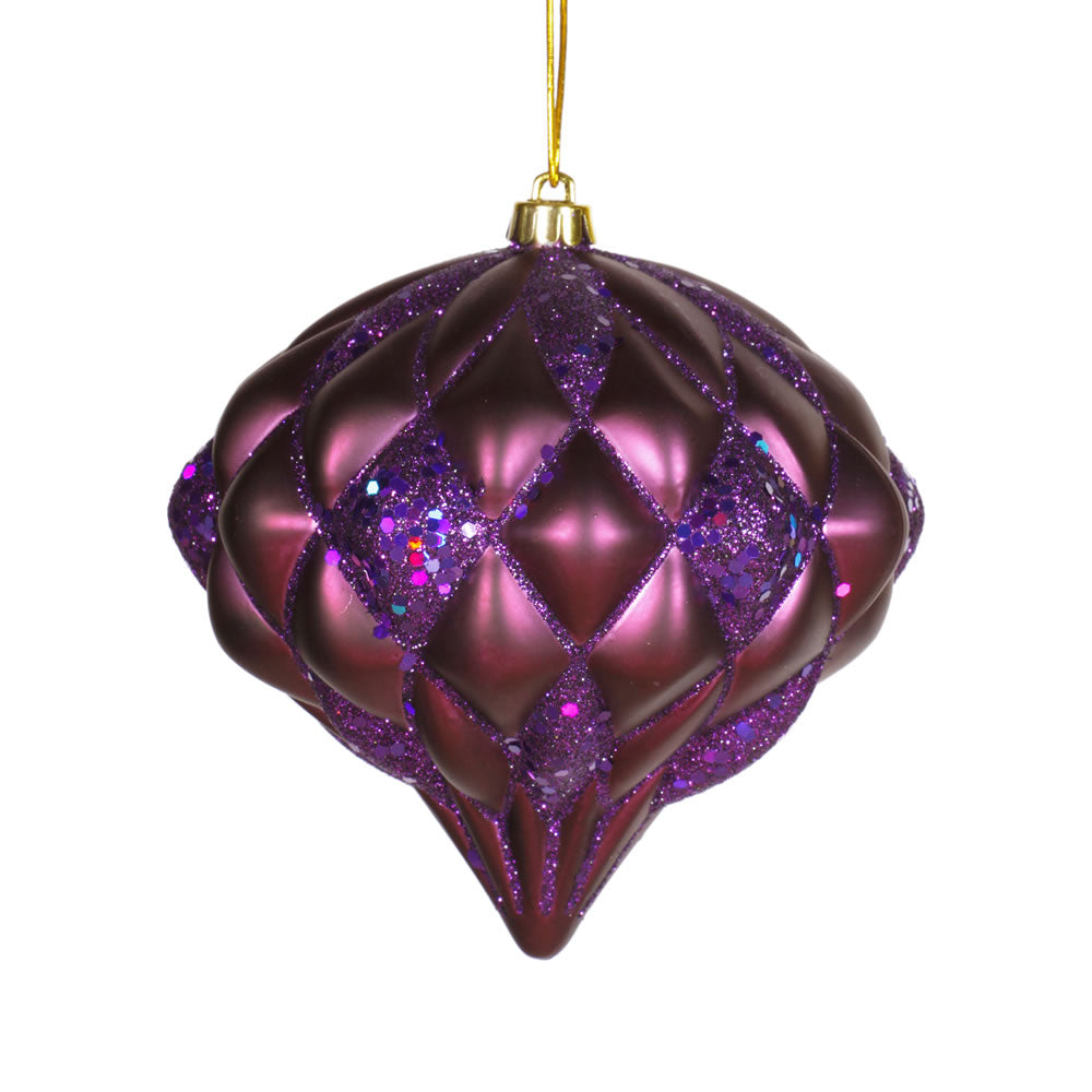 Vickerman 5.7 in. Plum Matte Glitter Onion Christmas Ornament
