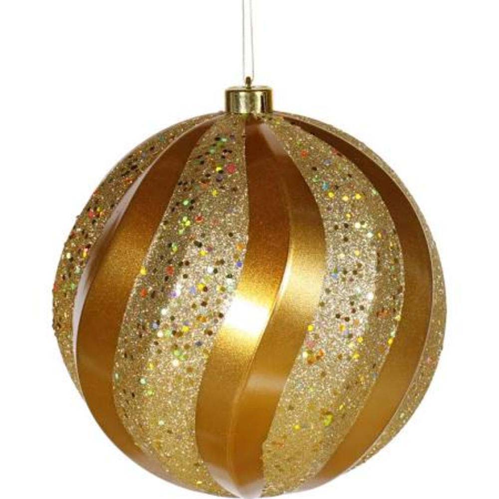 5.7" Sand Gold Matte Glitter Diamond Onion Shatterproof Christmas Ornament