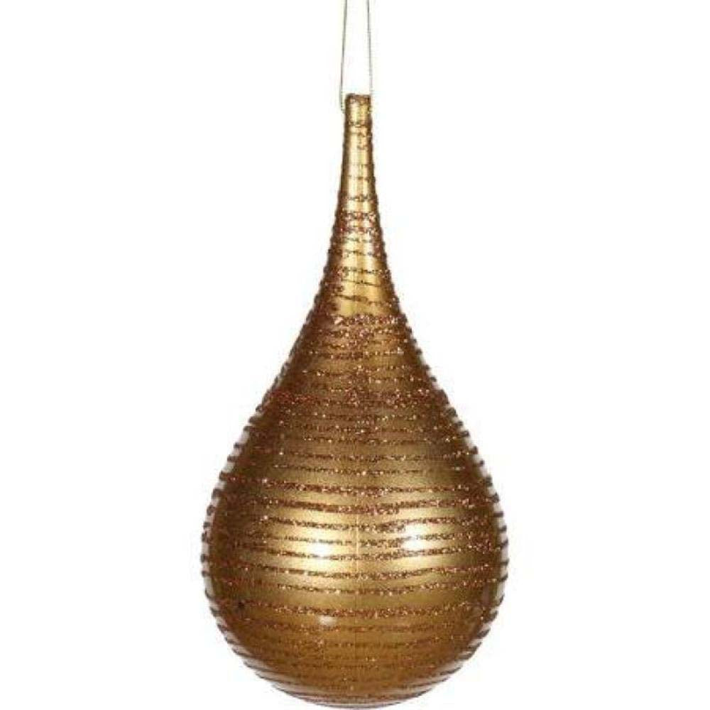 3PK - 4" Sand Gold Matte Glitter Onion Shatterproof Christmas Ornament