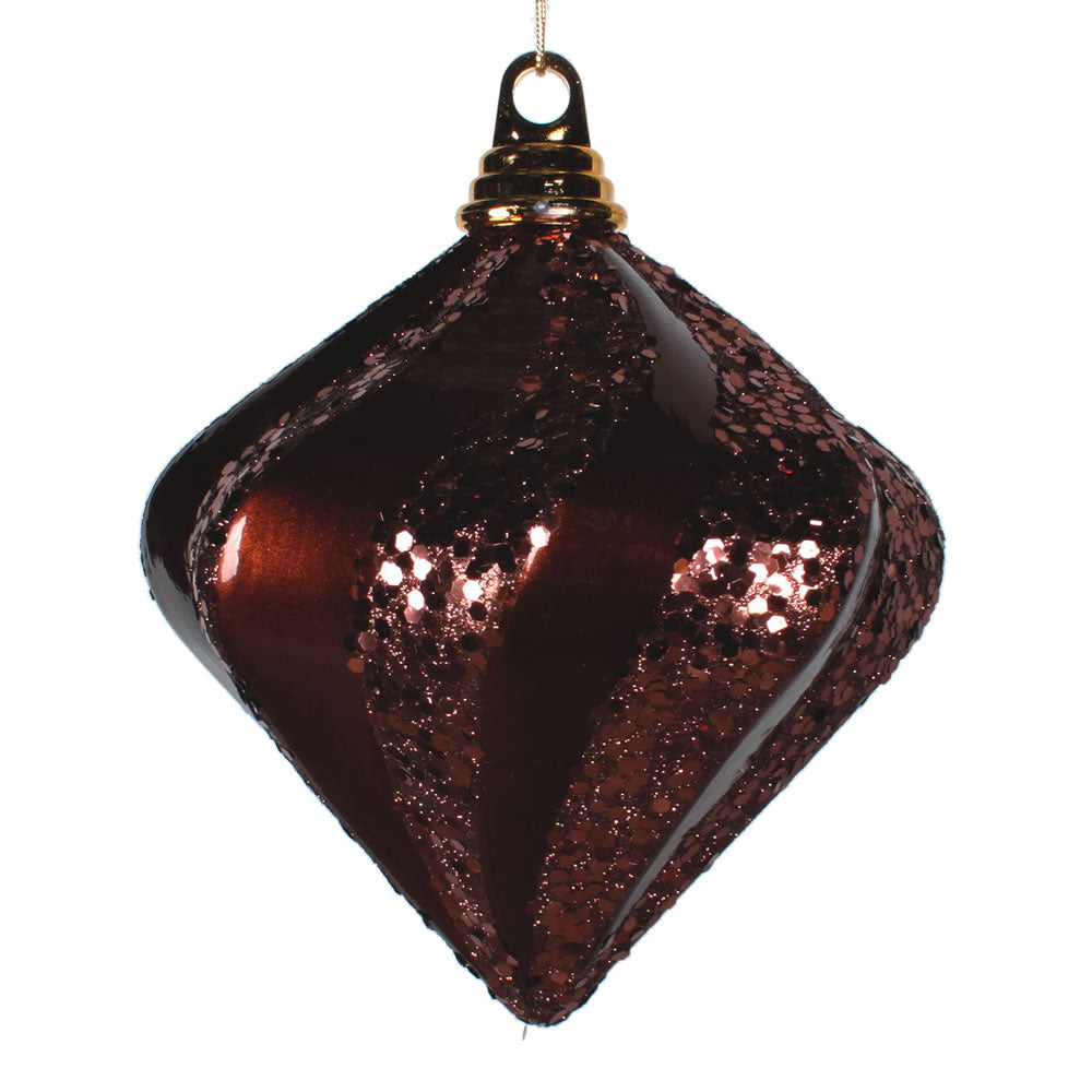 6'' Chocolate Candy Glit Swirl Diamond Ornament