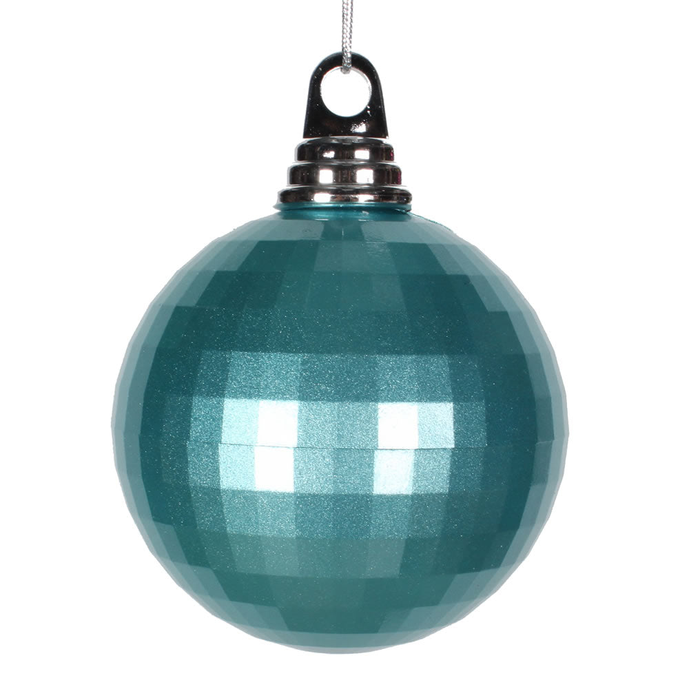 3Pk. Vickerman 100mm. Turquoise Candy Ball Christmas Ornament