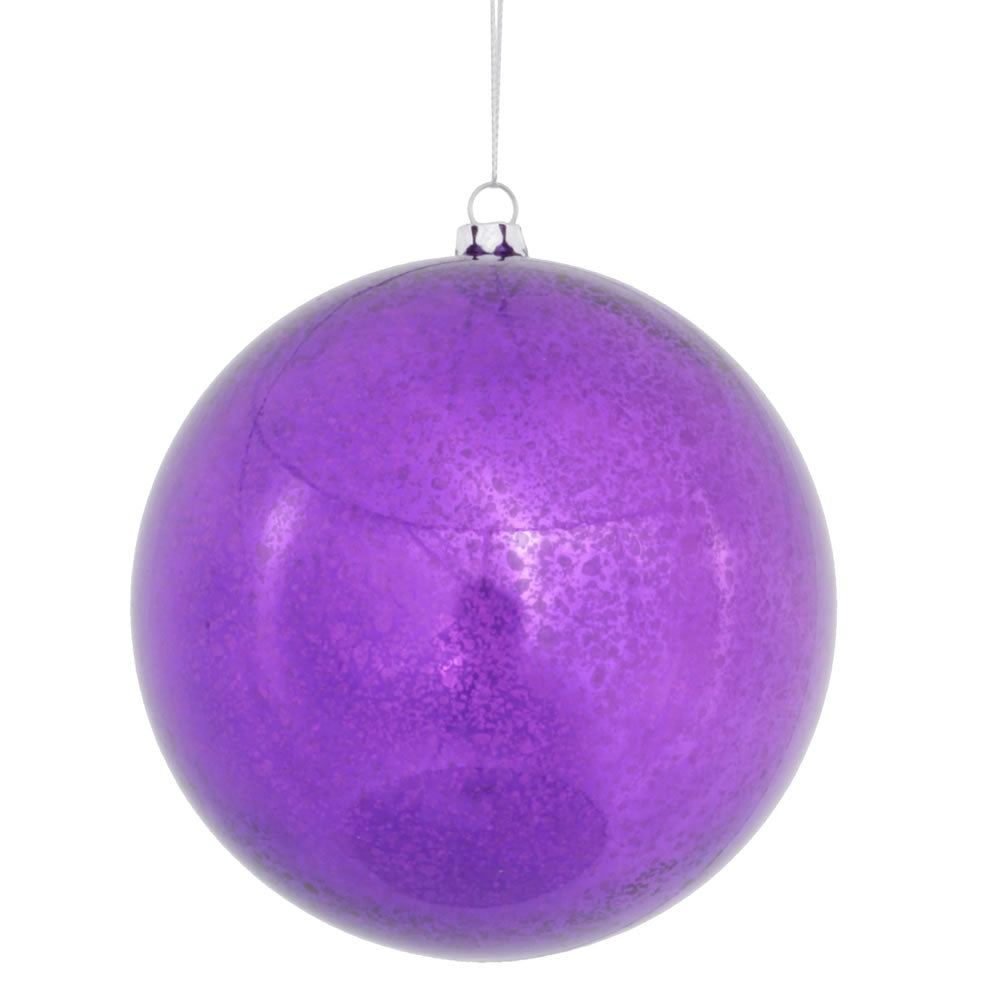 4PK - 4.75" Purple Shiny Mercury Ball Christmas Ornaments