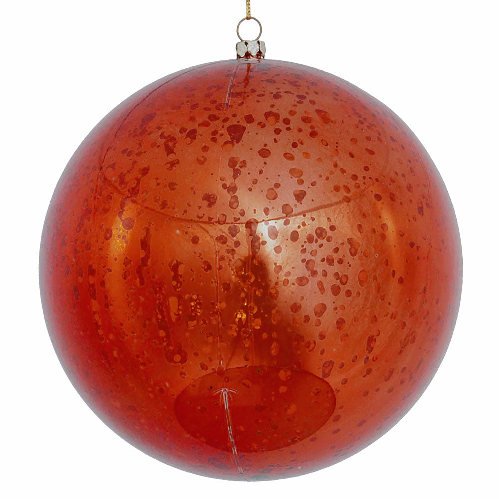4PK - 6" Copper Shiny Mercury Shatterproof Ball Christmas Ornaments