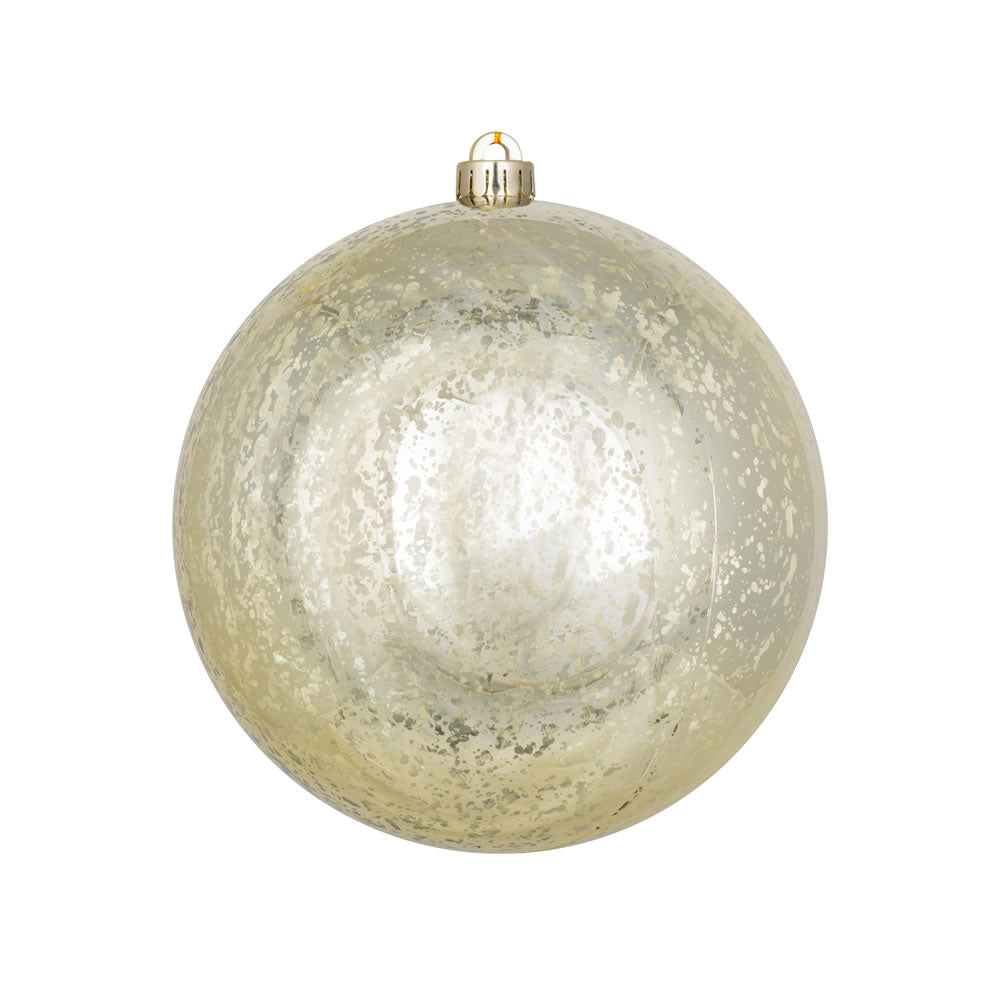 Vickerman 12 in. Champagne Shiny Mercury Ball Christmas Ornament