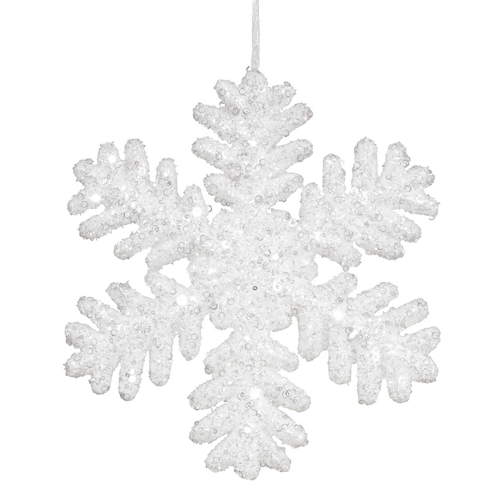 Vickerman 13.75 in. White Glitter Snowflake Christmas Ornament