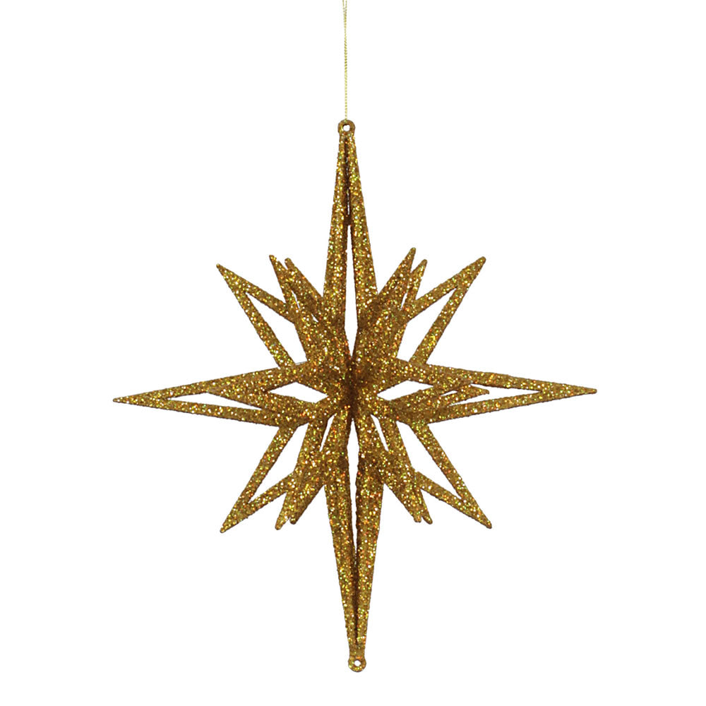 Vickerman 12 in. Gold Glitter Star Christmas Ornament