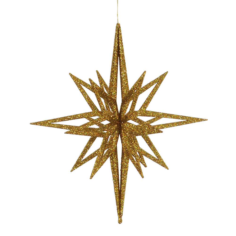 Vickerman 16 in. Gold Glitter Star Christmas Ornament