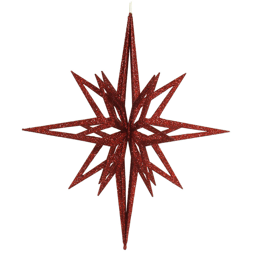 Vickerman 24 in. Red Glitter Star Christmas Ornament