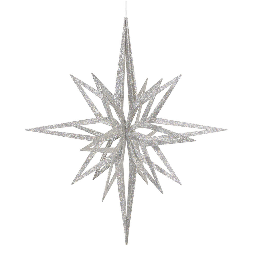 Vickerman 32 in. Silver Glitter Star Christmas Ornament
