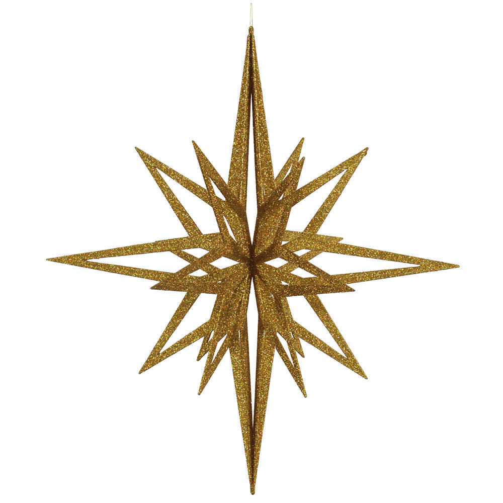 Vickerman 32 in. Gold Glitter Star Christmas Ornament