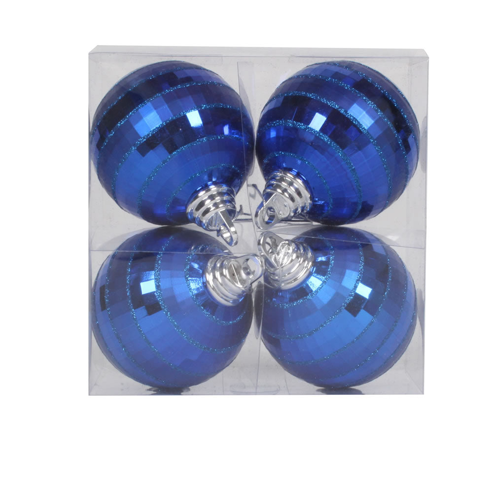 Vickerman 4 in. Blue Shiny Matte Ball Christmas Ornament