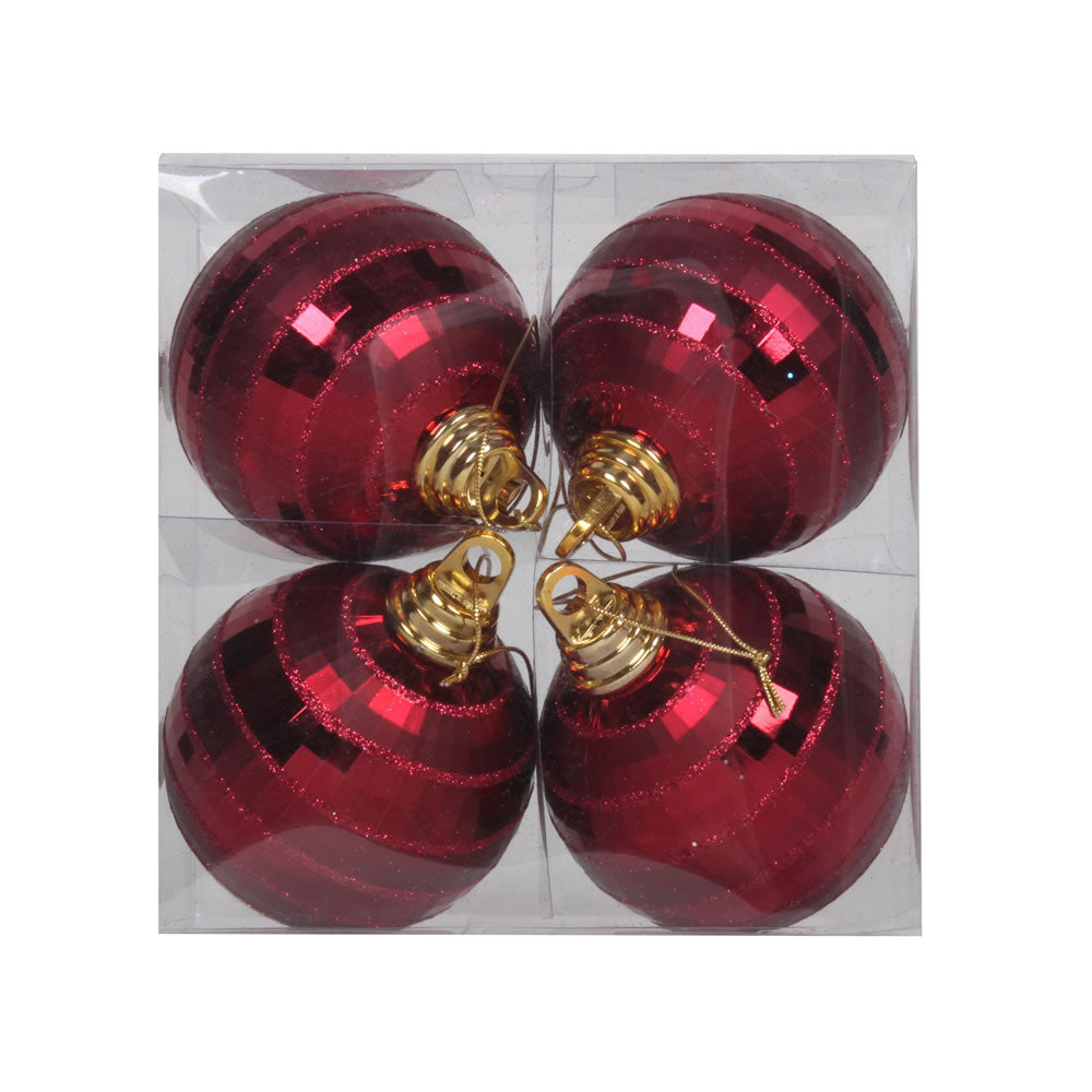 Vickerman 4 in. Burgundy Shiny Matte Ball Christmas Ornament