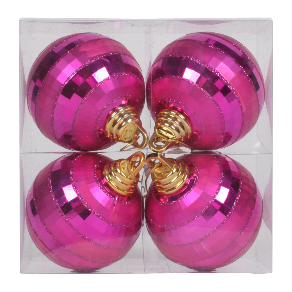 Vickerman 4 in. Orchid Shiny Matte Ball Christmas Ornament