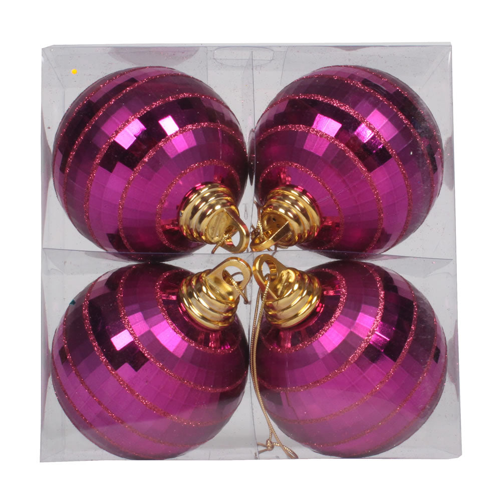 Vickerman 4 in. Magenta Shiny Matte Ball Christmas Ornament