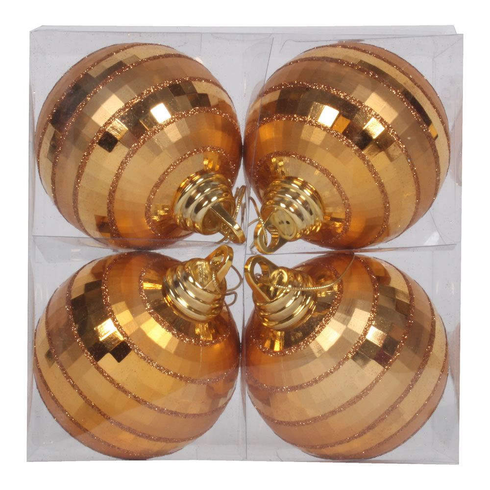 Vickerman 4 in. Antique Gold Shiny Matte Ball Christmas Ornament