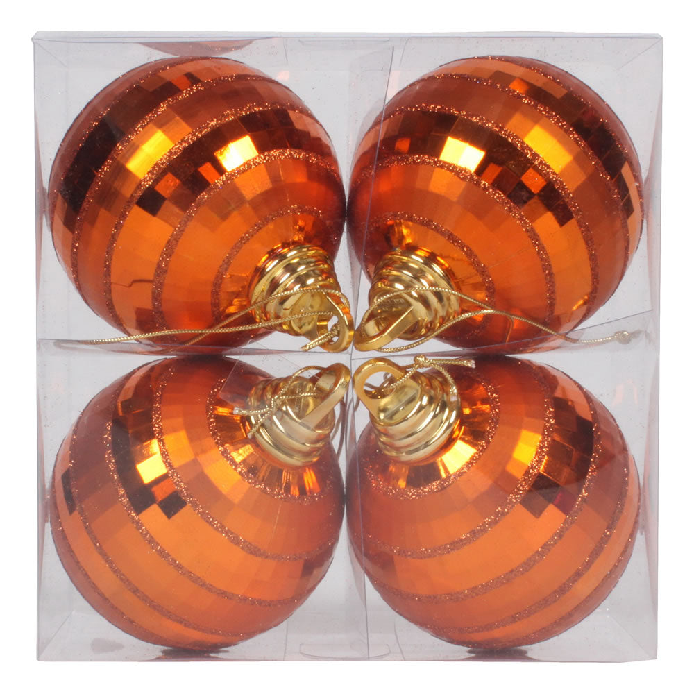 Vickerman 4 in. Burnished Orange Shiny Matte Ball Christmas Ornament