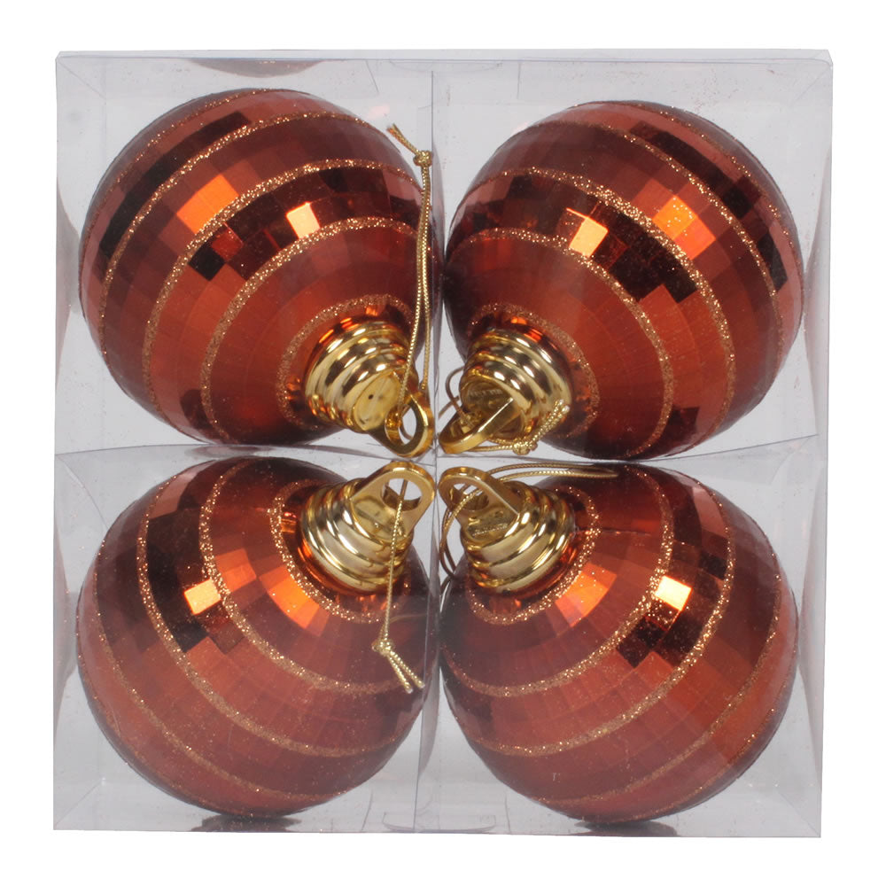 Vickerman 4 in. Copper Shiny Matte Ball Christmas Ornament