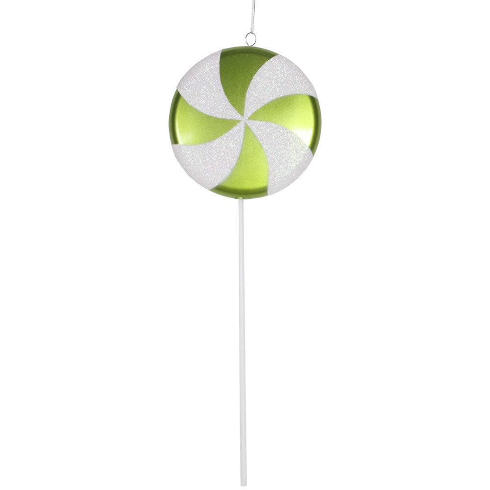 Vickerman 17 in. Lime-White Candy Candy Christmas Ornament