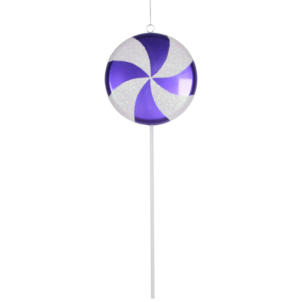 Vickerman 17 in. Purple-White Candy Candy Christmas Ornament