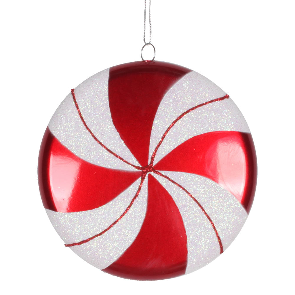 Vickerman 6 in. Red-White swirl Candy Candy Christmas Ornament