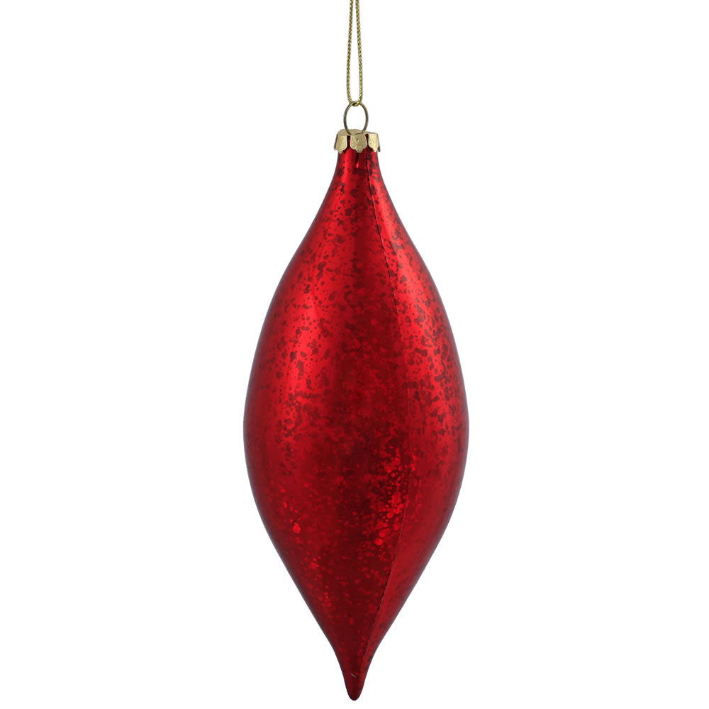 Vickerman 7 in. Red Shiny Mercury Drop Christmas Ornament