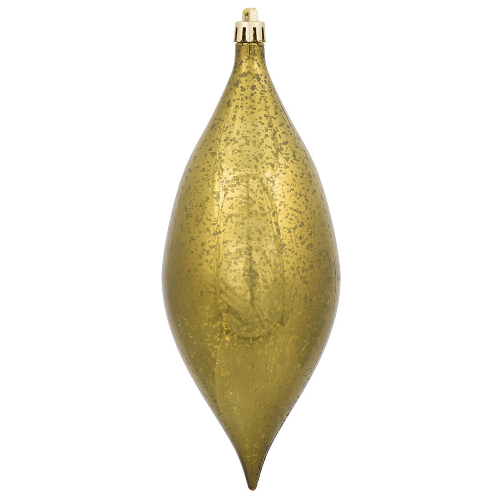 Vickerman 7 in. Olive Shiny Mercury Drop Christmas Ornament
