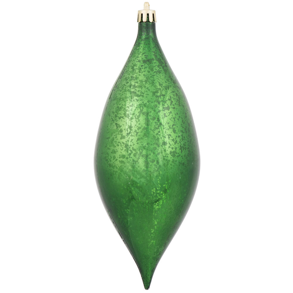 Vickerman 7 in. Emerald Shiny Mercury Drop Christmas Ornament