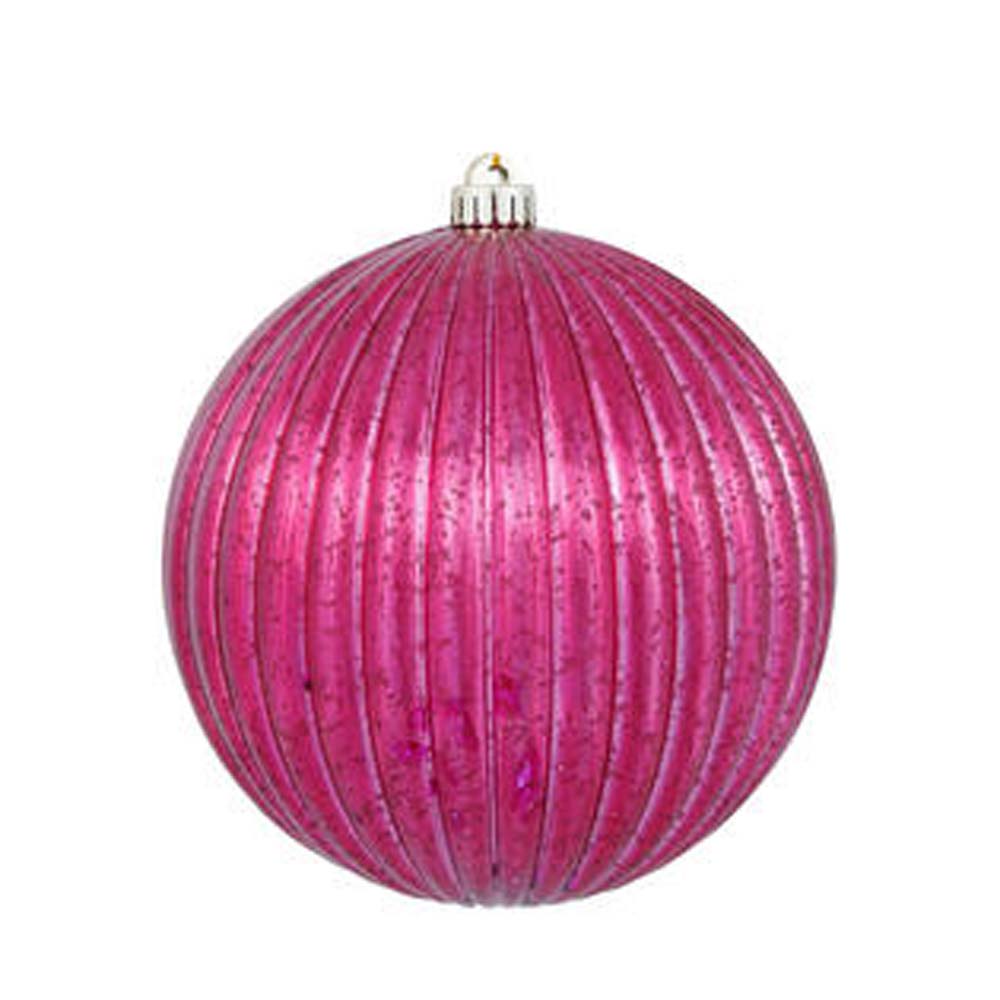 4PK - 6" Wine Mercury Pumpkin Ball Shatterproof Christmas Ornaments