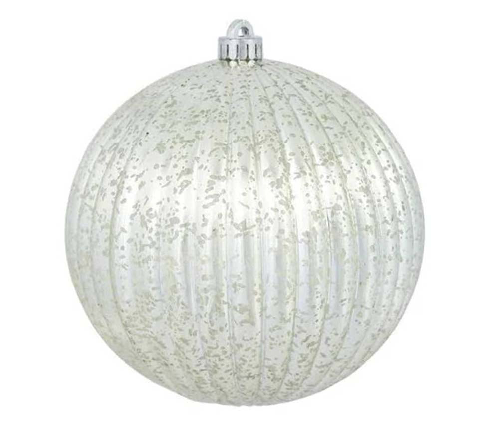 4PK - 6" Champagne Mercury Pumpkin Ball Shatterproof Christmas Ornaments