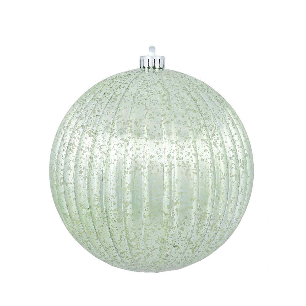 4PK - 6" Celadon Mercury Pumpkin Ball Shatterproof Christmas Ornaments