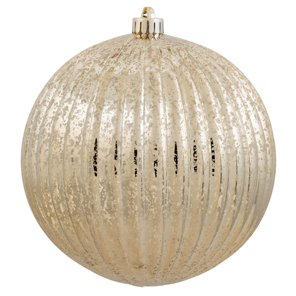 8" Gold Mercury Pumpkin Ball Shatterproof Christmas Ornament