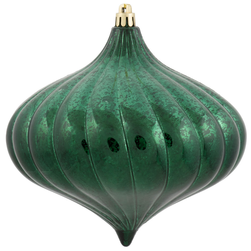 Vickerman 6 in. Midnight Green Shiny Mercury Onion Christmas Ornament