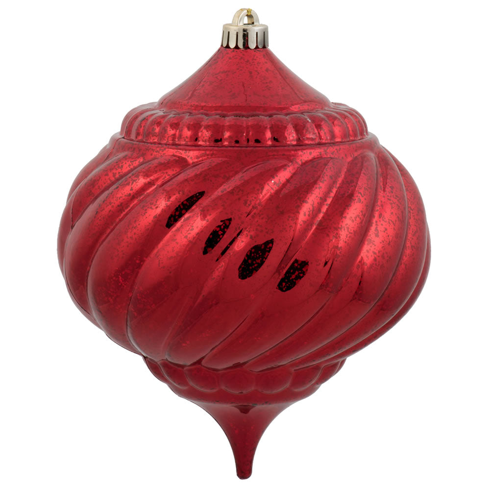 Vickerman 8 in. Red Shiny Mercury Onion Christmas Ornament