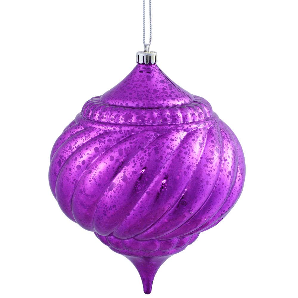 8" Purple Shiny Mercury Onion Shatterproof Christmas Ornament