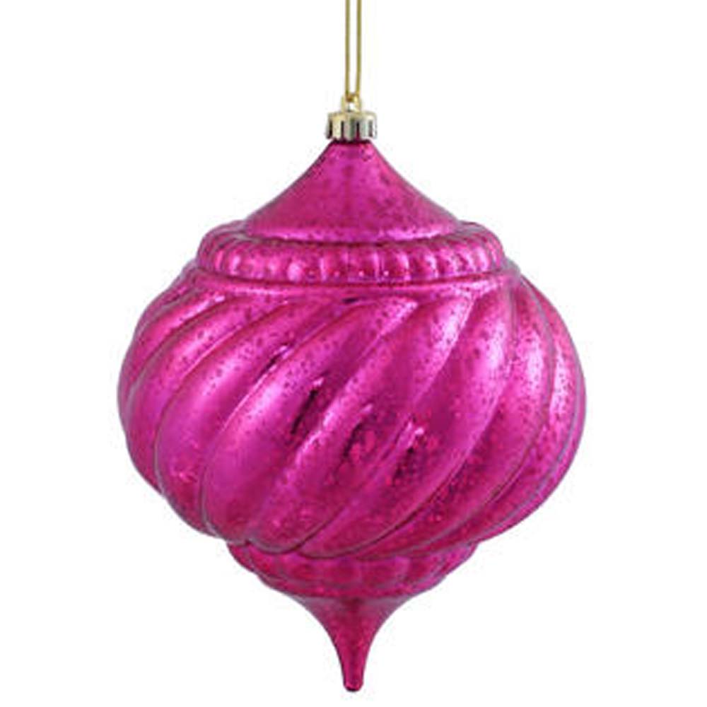 8" Cerise Shiny Mercury Onion Shatterproof Christmas Ornament