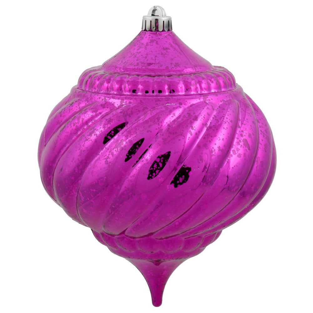 Vickerman 8 in. Magenta Shiny Mercury Onion Christmas Ornament