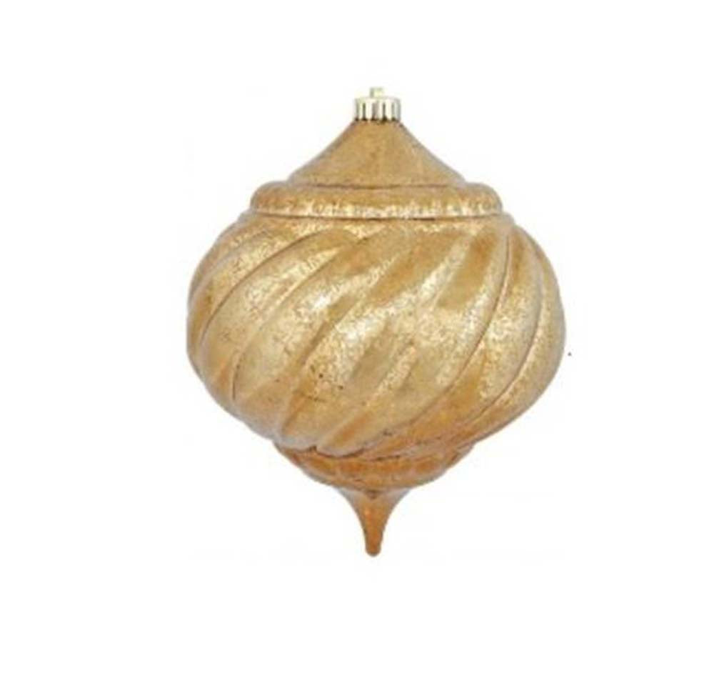 8" Chocolate Shiny Mercury Onion Shatterproof Christmas Ornament