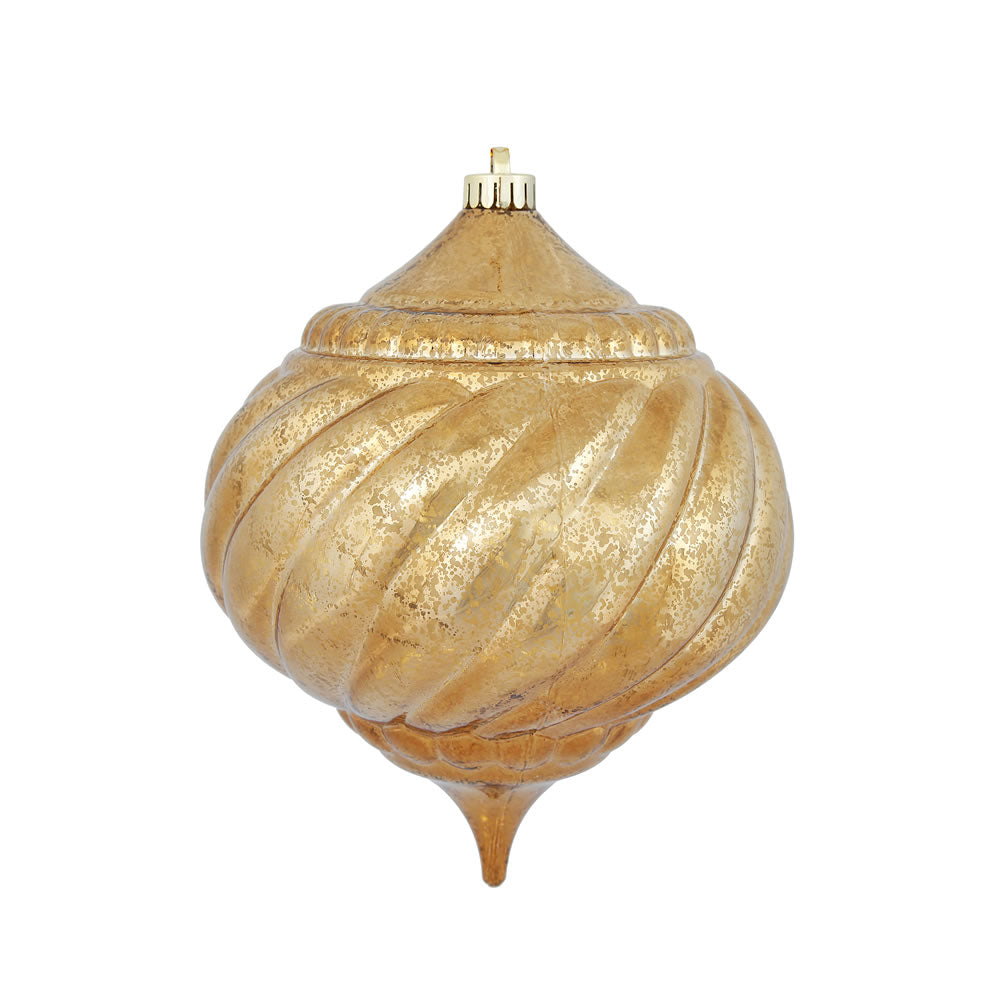 8" Mocha Shiny Mercury Onion Shatterproof Christmas Ornament