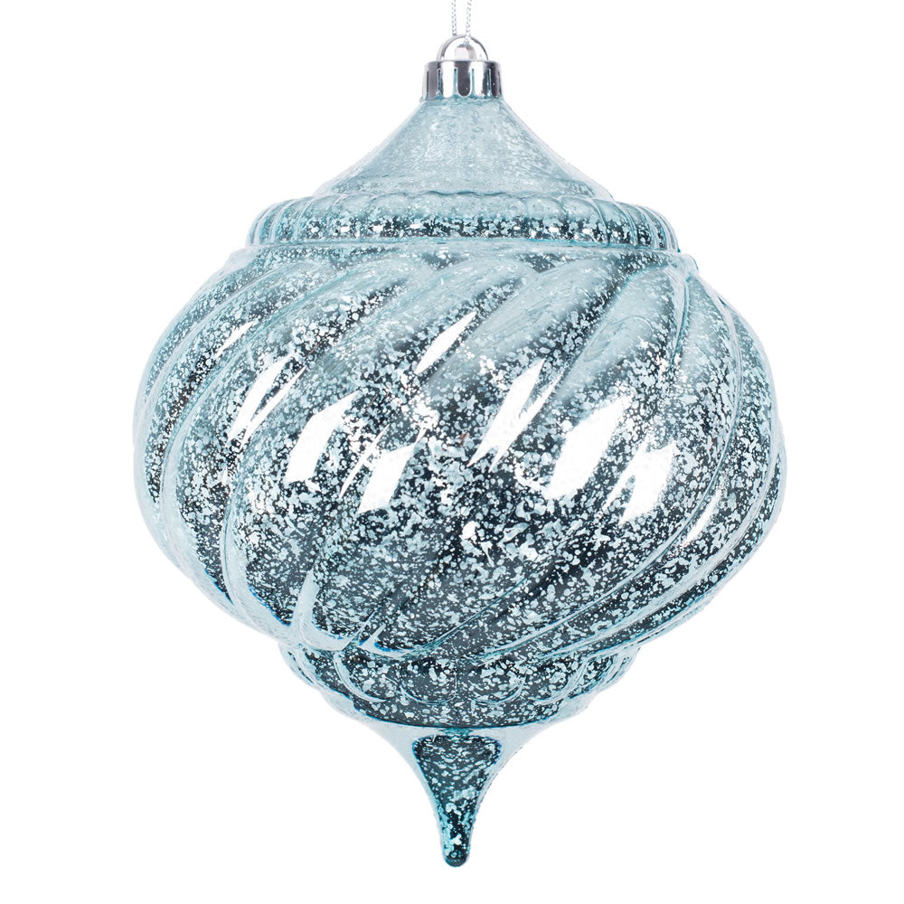 Vickerman 8 in. Baby Blue Shiny Mercury Onion Christmas Ornament