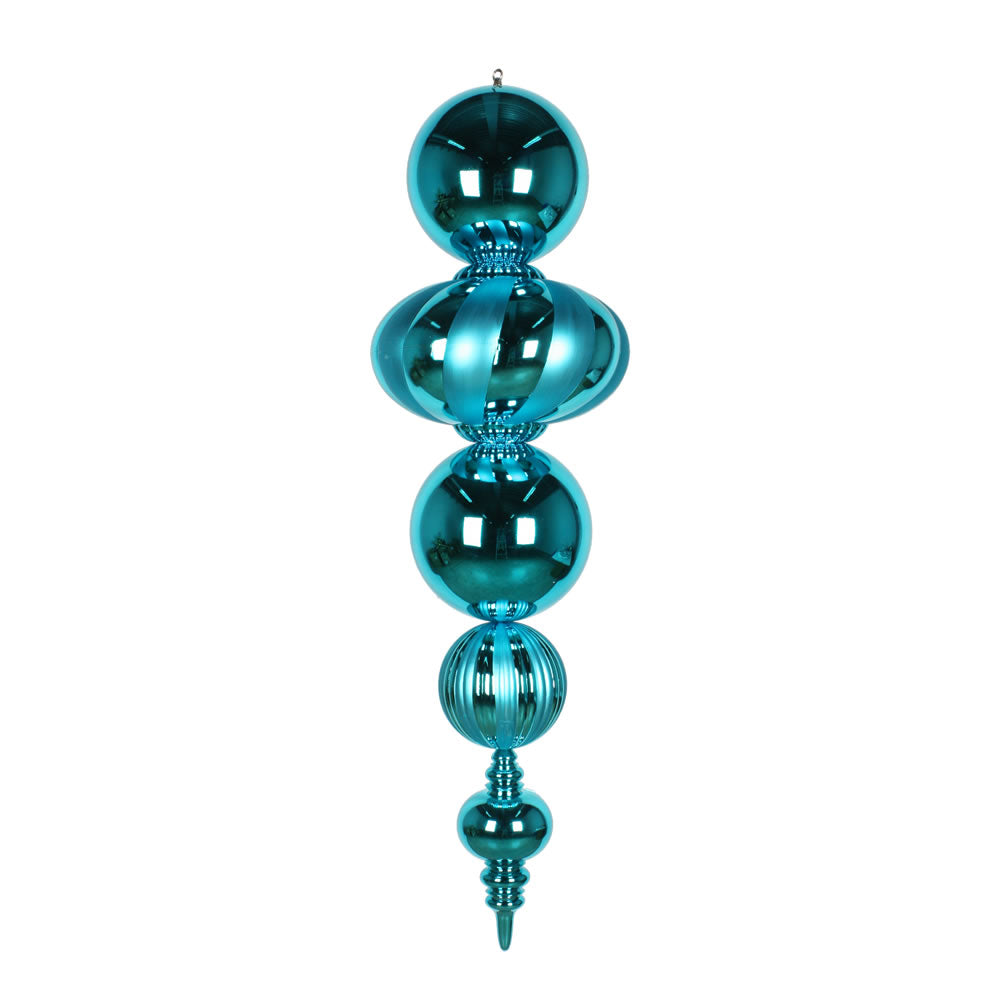 Vickerman 54 in. Turquoise Shiny Matte Finial Christmas Ornament