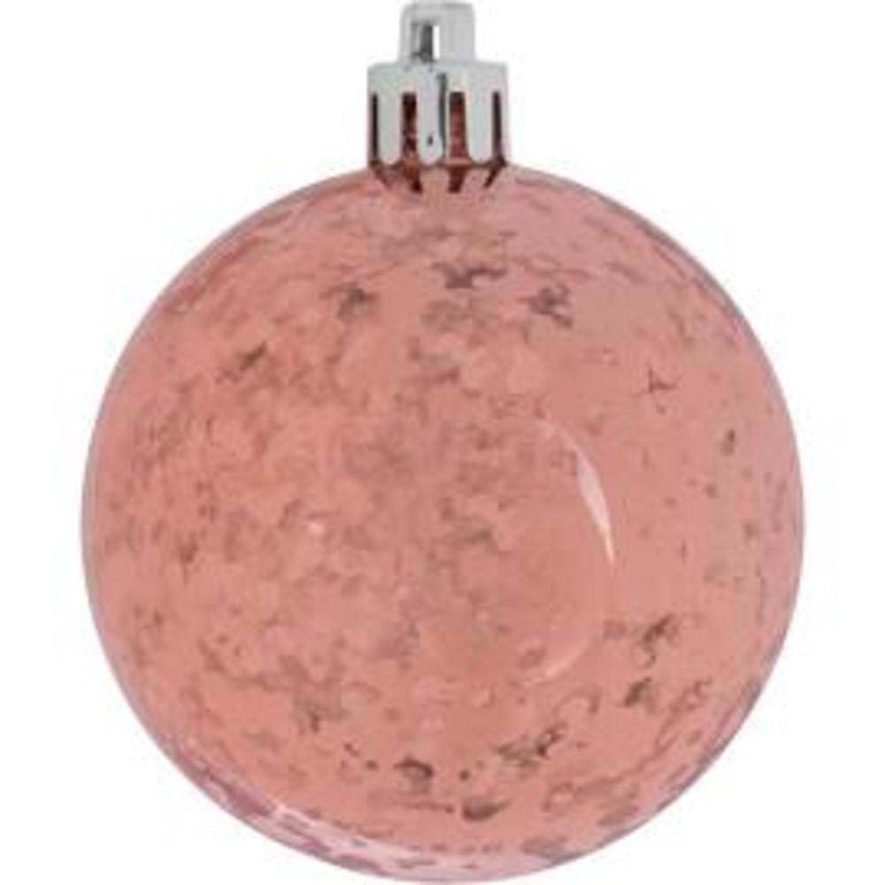4PK - 6" Rose Gold Shiny Mercury Shatterproof Ball Christmas Ornaments