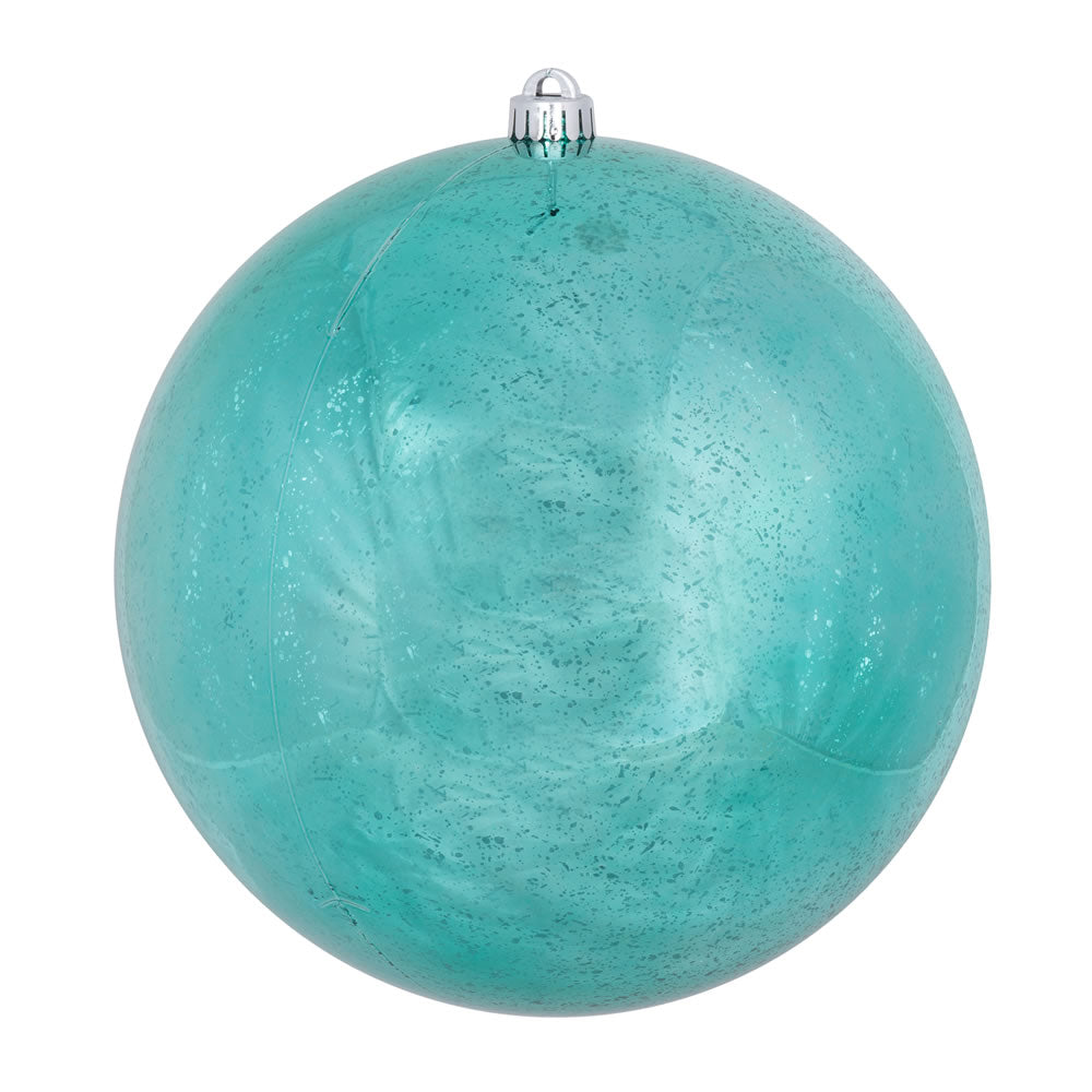 Vickerman 8 in. Teal Shiny Mercury Ball Christmas Ornament