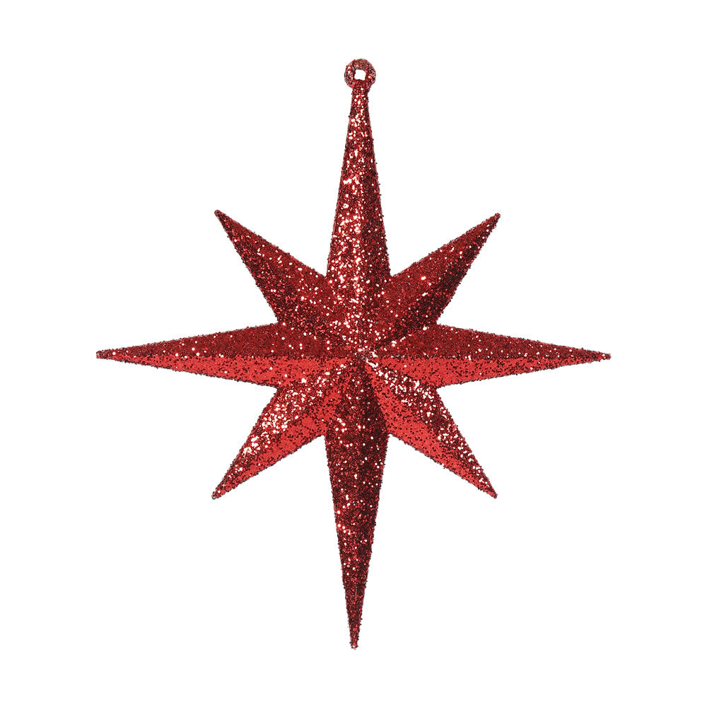Vickerman 8 in. Red Glitter Star Christmas Ornament