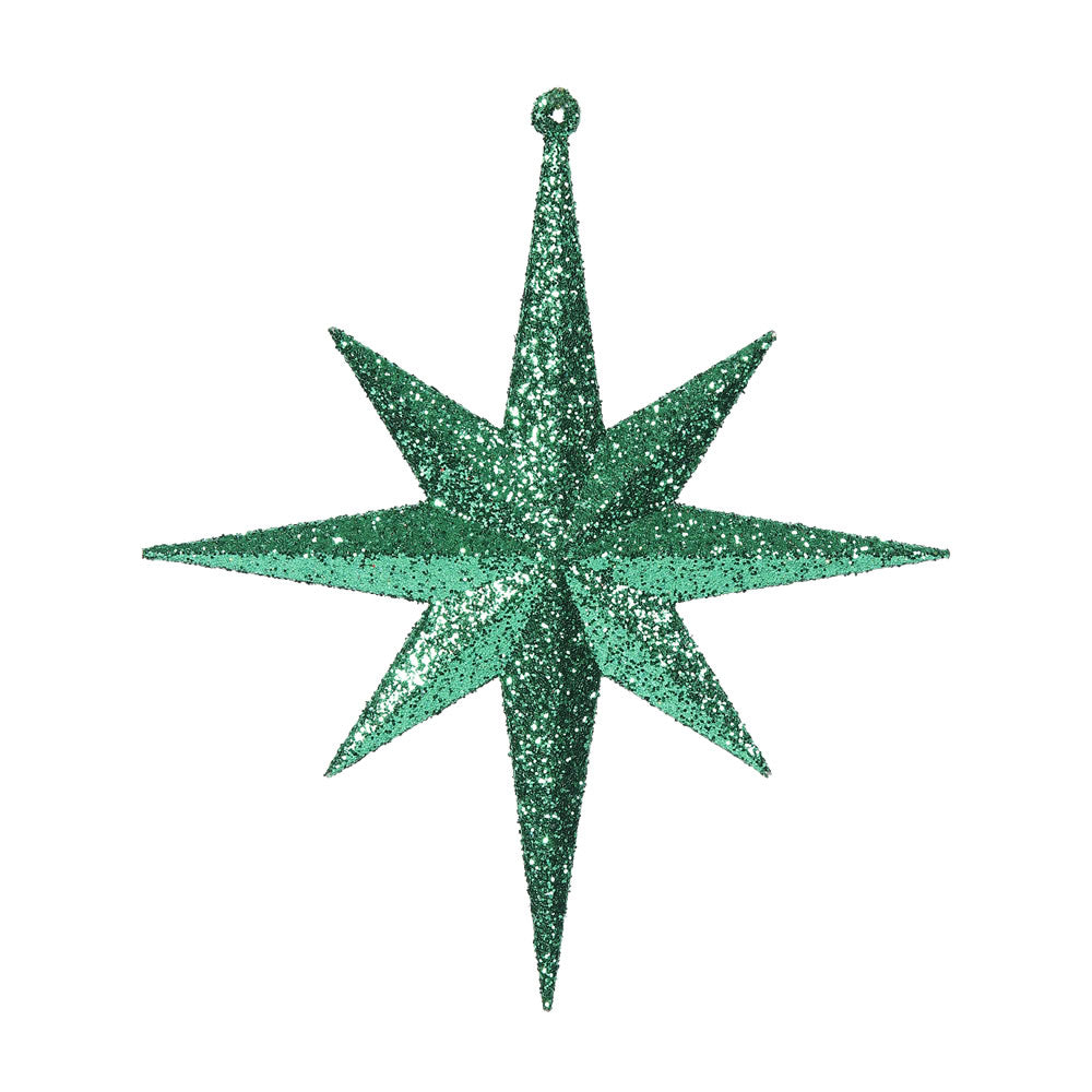 Vickerman 8 in. Green Glitter Star Christmas Ornament