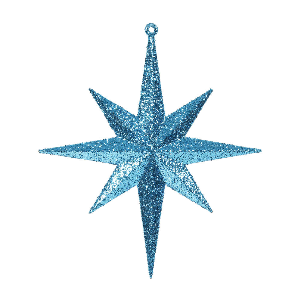 Vickerman 8 in. Turquoise Glitter Star Christmas Ornament