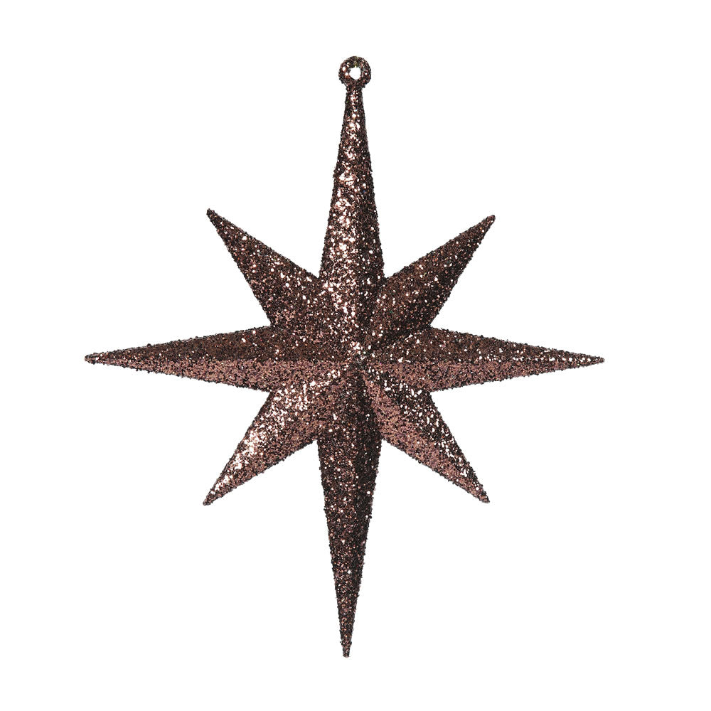 Vickerman 8 in. Chocolate Glitter Star Christmas Ornament