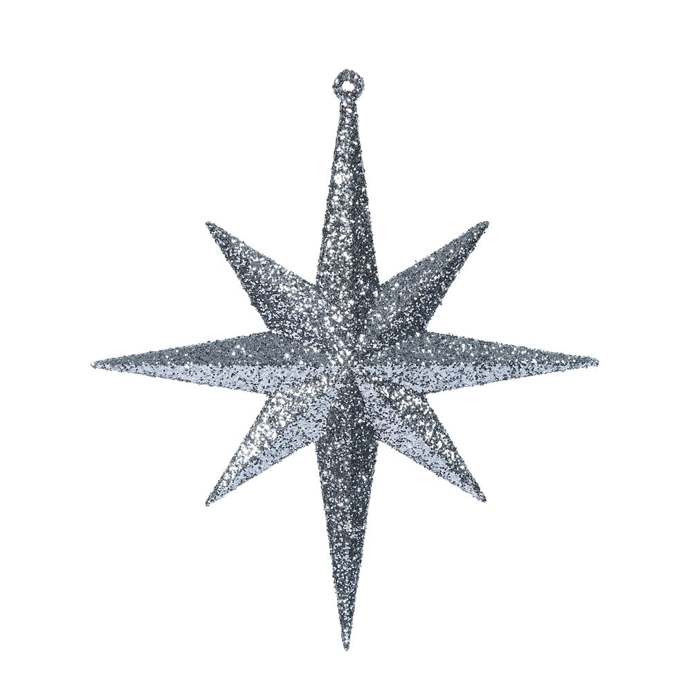 Vickerman 8 in. Pewter Glitter Star Christmas Ornament
