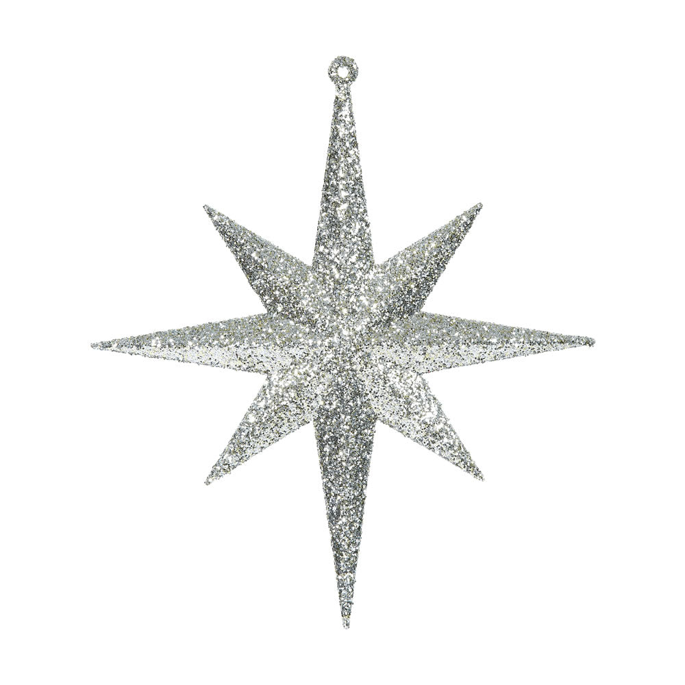 Vickerman 8 in. CHAMPAGNE Glitter Star Christmas Ornament